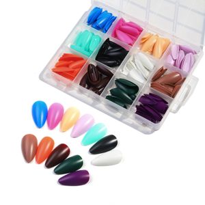 576 Stück Künstliche Nägel Glossy Falsche Nagel Reine Farbe Runde Farbe Kurz Fake Nails für Damen Set DIY Press on Nails Art Designs (B)