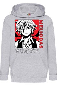 Sins Meliodas Kinder Kapuzenpullover Sweatshirts Comics Manga Japan Anime Animation Gift, 12-13 Jahr - 152 / Grau