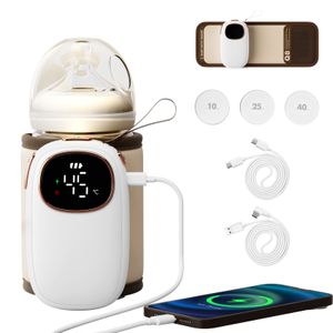 Flaschenwärmer Baby Unterwegs, USB Tragbar Baby Flaschenwärmer, Reise Baby Milchwärmer mit Temperatur Display