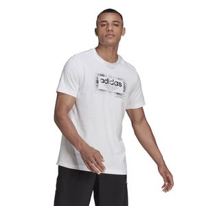 adidas T-Shirt für Herren mit Rundhalsausschnitt, Größe:M, Farbe:Weiß