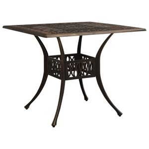 Gartentisch HM, Hochwertigen Esstisch Gartenmöbel Tisch, Bronzen 90x90x73cm Aluminiumguss