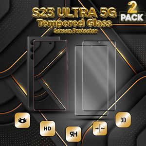 2 balení Samsung Galaxy S23 ULTRA 5G - 9H tvrzené sklo - Vysoce kvalitní 3D ochrana displeje
