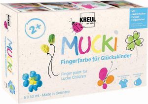 KREUL Fingerfarbe "MUCKI" für Glückskinder 50 ml 6er-Set auf Wasserbasis