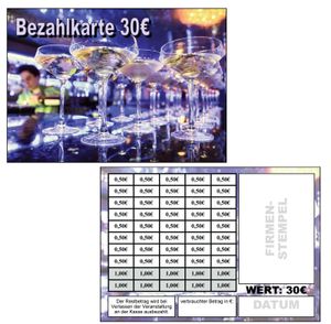 200 Abstreichkarten Verzehrkarten Wertmarken Guthabenkarten 30 Euro Bezahlkarten 200VA30
