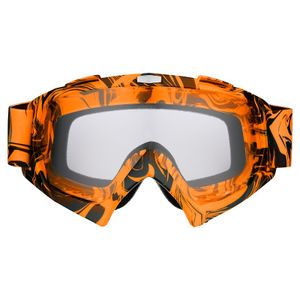 Motocross Brille orange mit klarem Glas