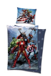 Kinderbettwäsche Garnitur Set wendbar Marvel Avengers 140 x 200  90 cm Baumwolle
