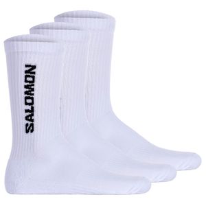 Salomon Unisex Socken, 3er Pack - EVERYDAY CREW, Frottee, Stütz-Zone, Logo Weiß 39-41