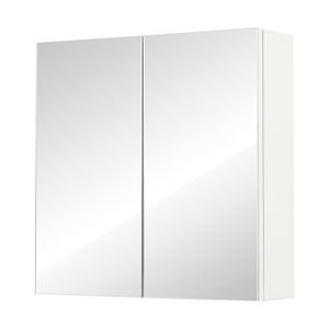 Meerveil Spiegelschrank mit 2 Türen 45 x 12.9 x 45 cm Hängeschrank weiß