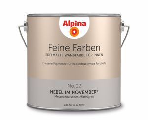 Alpina Feine Farben No. 02 Nebel im November 2,5 L melancholisches mittelgrau edelmatt