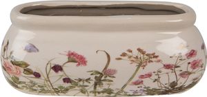 Clayre & Eef Blumentopf 18x8x7 cm Rosa Beige Keramik Blumen