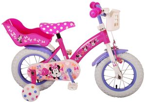 Volare Kinderfahrräder Mädchen Minnie Cutest Ever! 12 Zoll 23 cm Mädchen Rücktrittbremse Rosa/Violett