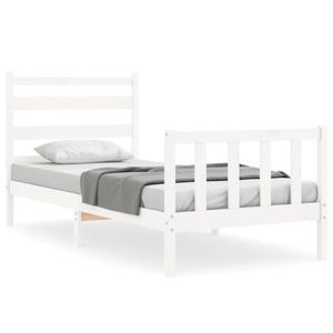 Maison Exclusive Rám postele s čMaison Exclusive bílý 100 x 200 cm masivní dřevo