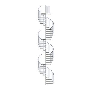 Scalant Spindeltreppe SCARVO XL | Außentreppe | Geschosshöhe: 680-760 cm, Ø 160 cm, 35 Stufen | Wendeltreppe | Stahltreppe | Premium Ausstattung