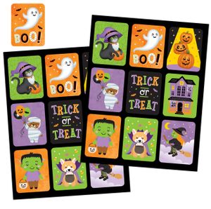 Halloween Stickerbögen - Halloween Deko - Bastelspaß für Kinder - Halloween Sticker - Halloween Aufkleber - Bastelsticker - Bastelspaß - Kindersticker