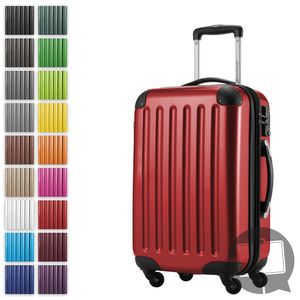 HAUPTSTADTKOFFER - Alex - Handgepäck Hartschalenkoffer Kabinen Gepäck für jede Airline, 4 Rollen, Erweiterbar, 55 cm, 42 Liter,Rot