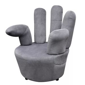 Rétro Clubsessel Einzelsofa Ohrensessel - Stuhl in Handform Grau Samt(866171