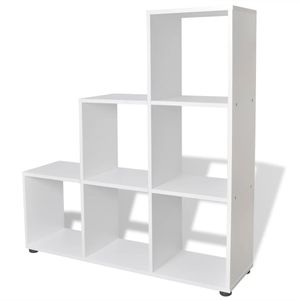 vidaXL Treppenregal Bücherregal 107 cm Weiß