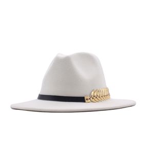 Panamahut für Damen, klassischer Gürtel, Fedora-Hut, Wollschnalle, breite Floppy-Baseballmützen