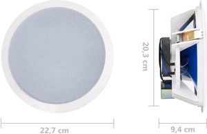 vidaXL Einbaulautsprecher für Decke und Wand mit Hochtöner 2 Stk. 360W