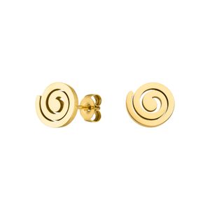 LUUK LIFESTYLE Moderne Ohrringe mit Spiral Motiv aus Edelstahl, wasserfest und alltagtauglich, schlichtes Design und vielseitig kombinierbare Accessoires für Frauen, spiralförmige Ohrstecker, Silber