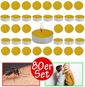 2x 40er Set Citronella Teelichter Kerzen Insekten Mücken Schutz Anti Duftlicht