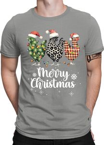 Hühner Merry Christmas - Weihnachten Nikolaus Weihnachtsgeschenk Herren T-Shirt, Heather Grau, S