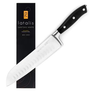 Latalis Pro Serie Santoku-Messer 20 cm – rasiermesserscharfes Messer japanischer Art in einer Geschenkverpackung