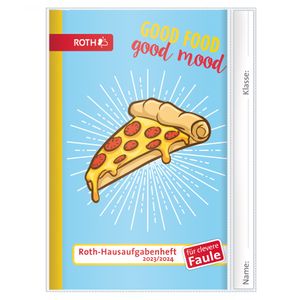 Hausaufgabenheft Pizza Slice - A5 mit Clevere Faule System, Kalendarium 2023/2024