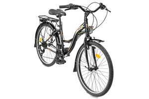 26 Zoll Grace City-Fahrrad Shimano 21-Gang mit Beleuchtung Schwarz