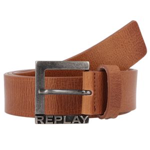 REPLAY Leather Belt W100 Cognac