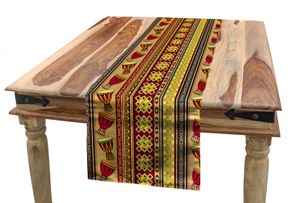 ABAKUHAUS afrikanisch Tischläufer, Abstrakt, Esszimmer Küche Rechteckiger Dekorativer Tischläufer, 40 x 225 cm, Mehrfarbig