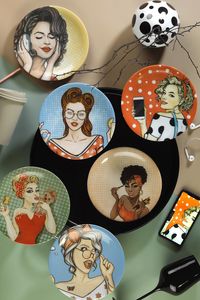 Heritage, Kütahya Porselen,(6 Stücke), Kuchen -Serving -Set , Mehrfarbig, 100% Porzellan