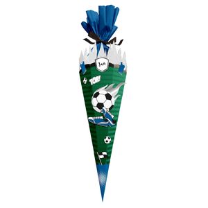 itenga SCHULTÜTEN Bastelset 68cm "FUSSBALL" meine Vereinstüte grün - blau weiß