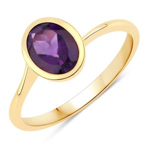 Ring Sterling Silber gelbvergoldet Amethyst 58