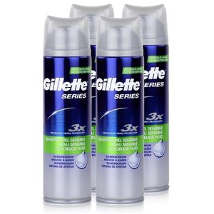 Gillette Series Sensitiv Rasierschaum 250ml (4er Pack)