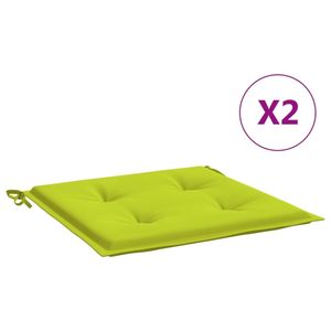 vidaXL Gartenstuhl-Kissen 2 Stk. Hellgrün 40x40x3 cm Oxford-Gewebe