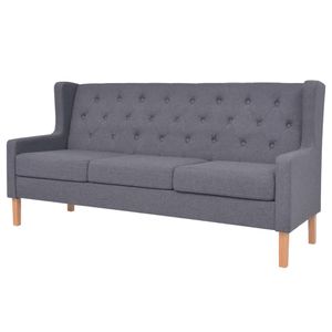 2-Sitzer Sofa Stoffsofa Couch Polstersofa Loungesofa Cremeweiß/Grau