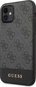 pouzdro na iPhone 11 Guess 4G Stripe Logo Grey