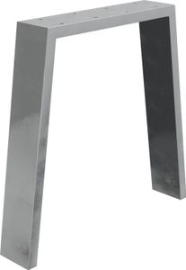 HAGO24 Tischgestell Set 2 Stück Trapez Tischbeine Edelstahl Bankkufen Silber 44x42cm DIY Tischuntergestell