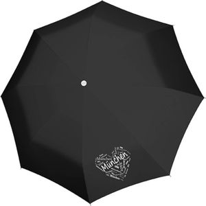 doppler Taschenregenschirm Regenschirm City Mini Herzen München schwarz