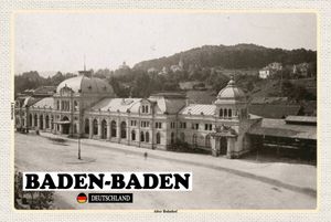 Blechschild 18x12 cm Baden-Baden Alter Bahnhof