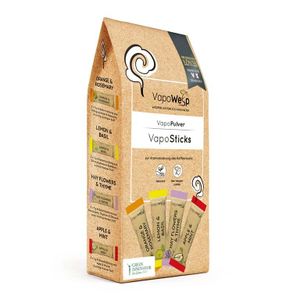 VapoWesp VapoSticks mit allen Sorten 4 Sorten 12x je 7g Aromatischer Duft VapoWesp Räucherbox aromatisiere Kaffeerauch einfach zum Mitnehmen Dosieren