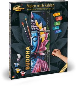 Schipper 609470916 Malen nach Zahlen - Buddha - Master Class Triptych 40x120cm