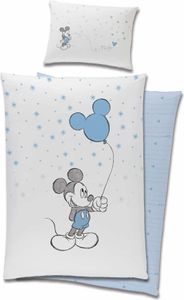 Mickey Maus Bettwäsche Set Garnitur wendbar 90x120 m Baumwolle Disney Kinder wei