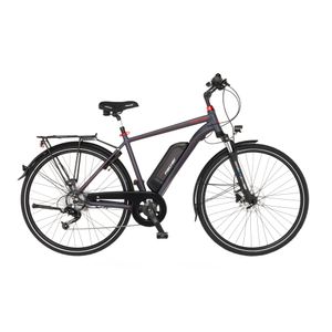 FISCHER E-Bike Pedelec Trekking Viator 1.0 Diamant, Rahmenhöhe 50 cm, 28 Zoll, Akku 418 Wh, Hinterradmotor, Kettenschaltung, LED Display, anthrazit-rot