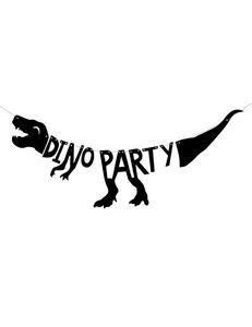 Girlande Dinosaurier Party 20x90cm schwarz