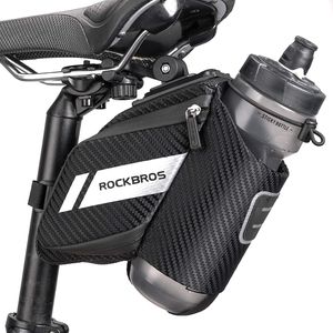 ROCKBROS Fahrradsatteltasche mit Flaschenhalter, Fahrradsitz Tasche, ca. 1L