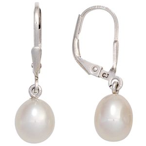 JOBO Boutons 925 Sterling Silber rhodiniert 2 Süßwasser Perlen Ohrringe Ohrhänger JOBO Boutons 925 Sterling Silber rhodiniert 2 Süßwasser Perlen Ohrringe Ohrhänger