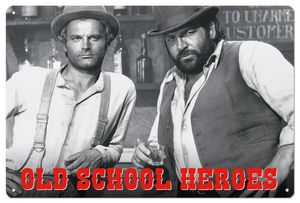Kulthänger Blechschild Bud Spencer & Terence Hill - OLD SCHOOL HEROES, KH-B 07