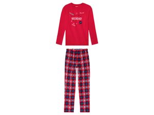 Pepperts Mädchen Pyjama - lange Schlafhose + langarm Oberteil - 100% Baumwolle Rot 146-152